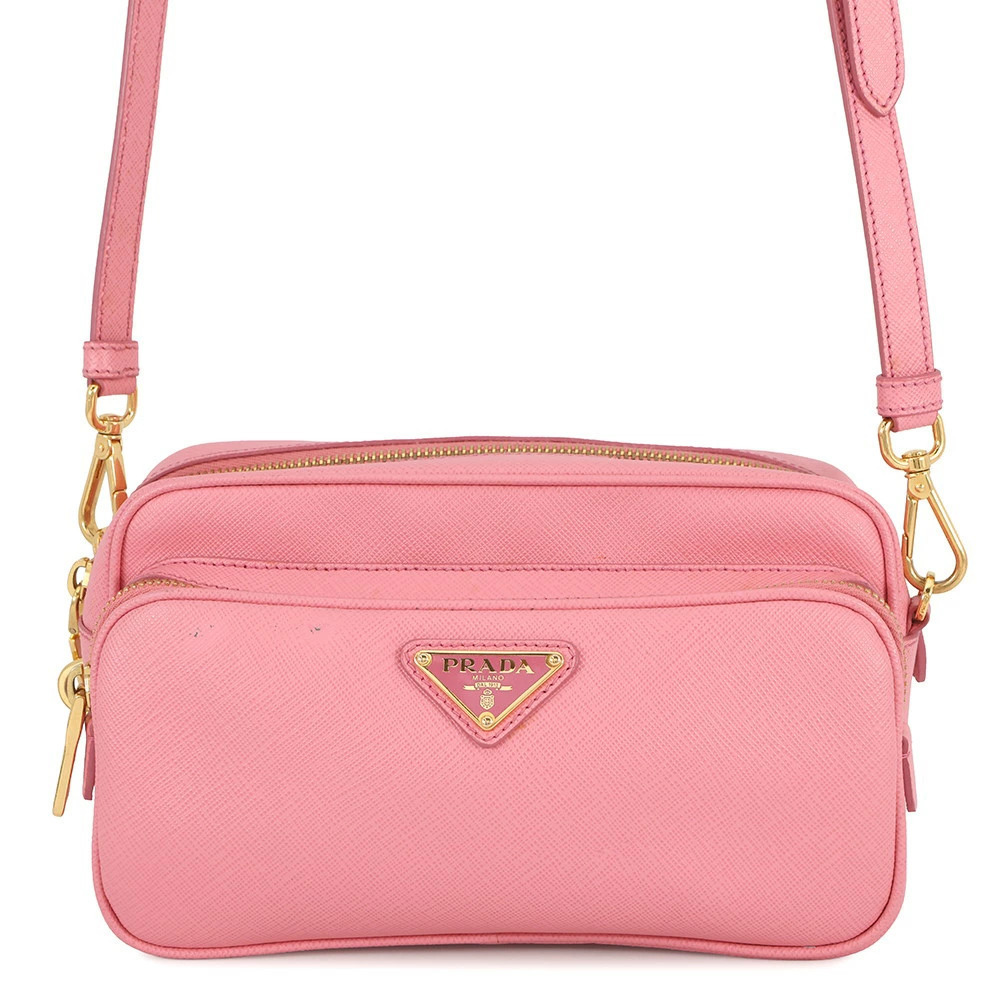 Prada Shoulder Bag Triangle Logo Saffiano Leather